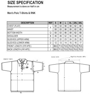 mærke navn Lada milits Men's Polo T-shirt size chart - Singapore National Paralympic Council
