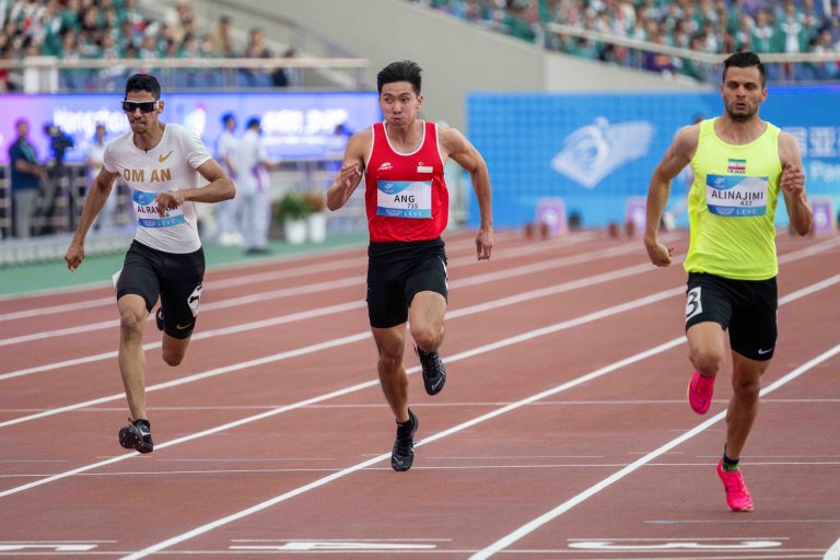 4th Asian Para Games - Para Athletic - Huanglong Sports Centre Stadium, Hangzhou, China - October 23, 2023 James Ethan Ang Kai Meng in Action. SportSG/ Flona Hakim
