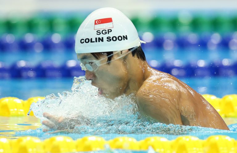 4th Asian Para Games - Swimming - Men 100M Breaststroke SB13 - Heats - Hangzhou Olympic Sports Centre Aquatic Sports Arena, Hangzhou, China - October 24, 2023 Singapore’s Colin Soon Jin Guang in action. SportSG/ Jeremy Lee