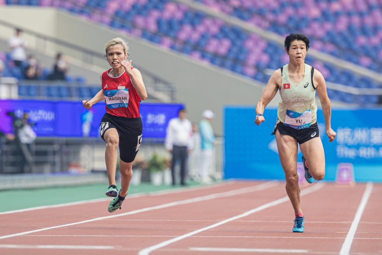4th Asian Para Games - PARA ATHLETICS – WOMEN 100M T36 - FINAL - HUANGLONG SPORTS CENTRE STADIUM, Hangzhou, China - October 26, 2023 Singapore’s MAISARAH BINTE MOHAMED HASSAN  in action.